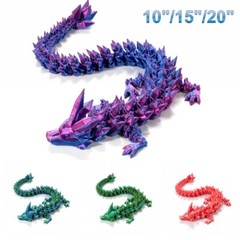 3D Printed Dragon Crystal Articulated Dragon Desktop Fish Tank Decor Fidget Toys