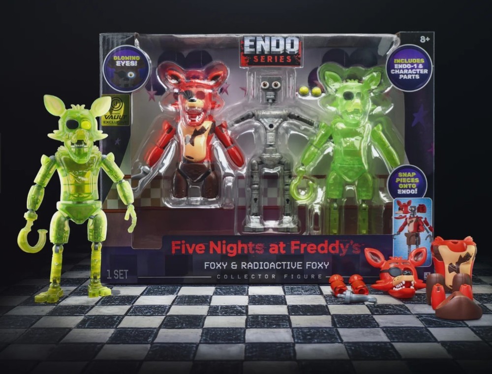 Five Nights at Freddy’s Endo Series Radioactive Foxy + Foxy Figures Jazwares