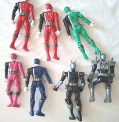 Power Rangers SPD Action Figures Lot Red Blue Green Pink Shadow (7 Figures)