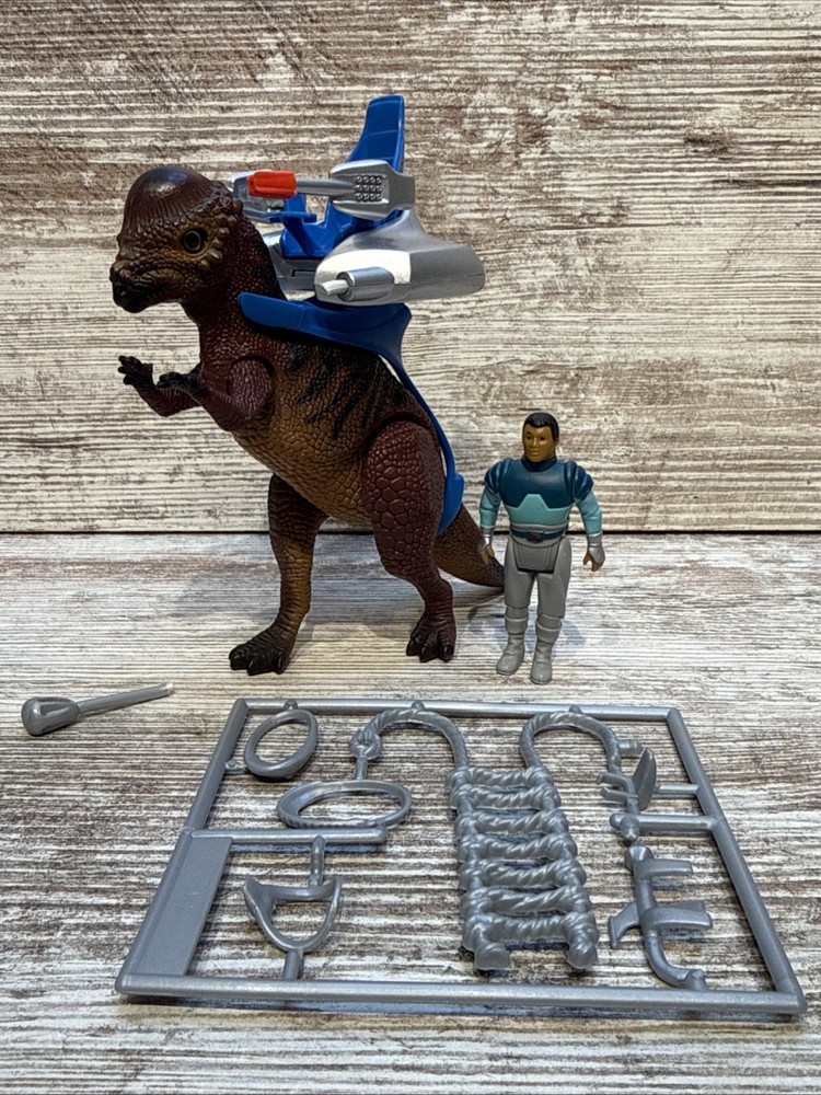 DINO RIDERS Tagg W/ Complete Pachycephalosaurus Tyco Toys Rare Dinosaur Set VTG