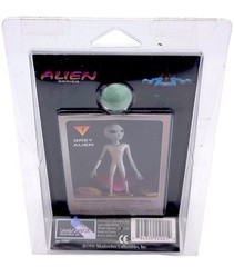 Vintage 1996 Shadowbox Alien Series Grey Alien Figure Set 1 w/ Trading Card NIP