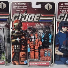 4 G.I. Joe 30th Anniversary Figure Lot Hasbro New Techno Hazard Viper Iron Cobra