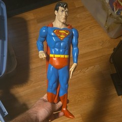 large DC Superman Action Figure w/ Cloth Cape 1988 Plastic Fabric Comic Hero
