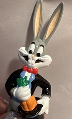 Vintage 1990 Bugs Bunny Magician Figure 3.5″ PVC Toy Tux Top Hat Carrots Warner