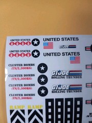 Gi Joe 1988 Rolling Thunder New Sticker Sheet, Custom, Peel & Stick, New!