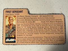 GI Joe 1983 Duke First Sergeant Figure with File Card Weapons Original Parts