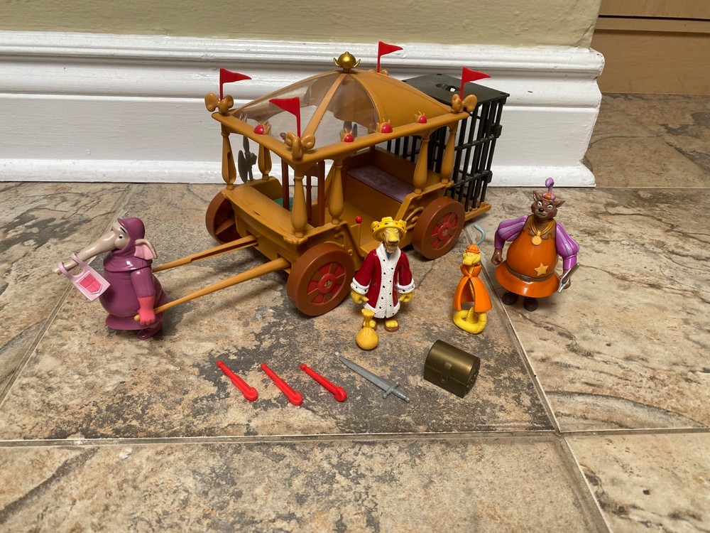 Famosa Disney Robin Hood Prince John Carriage Action Figure Set Rare