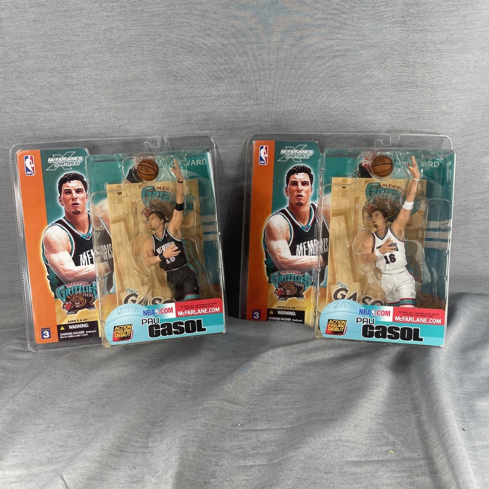2x Pau Gasol Memphis Grizzlies NBA McFarlane W Chase Action Figure Series 3 New