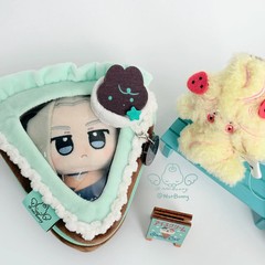 Strawberry Cake Plush Display Pouch Keychain Bag Charm Holder