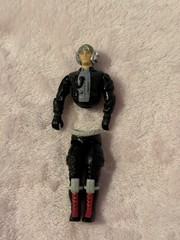 Vintage 1980s Action Figure Black Red Silver Sci-Fi Toy Parts