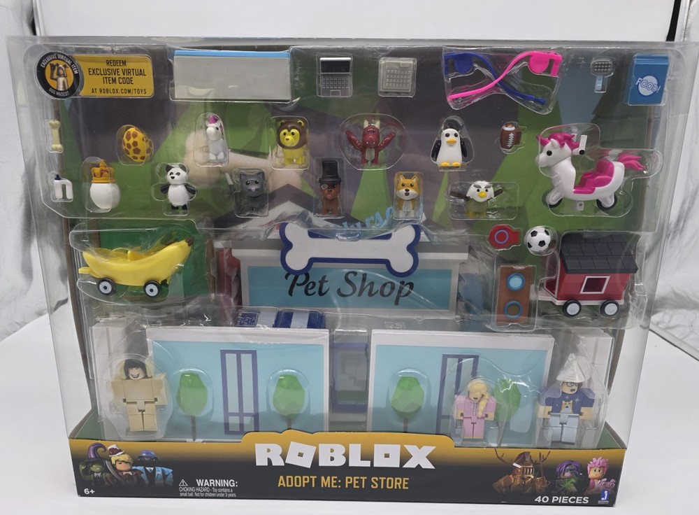 NEW Roblox Adopt Me Pet Store Playset Figures Accessories Exclusive Virtual Item