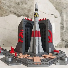 Soviet Nuclear Missile Model 18cm 3D Printed Command Conquer Red Alert Toy Figur