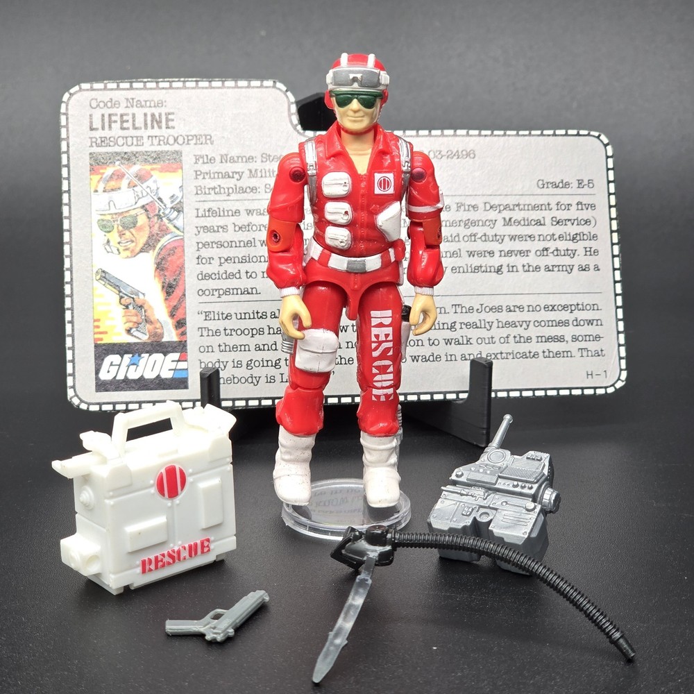 Gi Joe 1986 Lifeline v1 100% Complete w/ File Card🔥Near Mint🔥Vintage ARAH