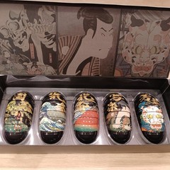Bandai BUGARTS Ukiyoe Dangomushi x Arts Hokusai Sharaku Set of 5 140mm Used