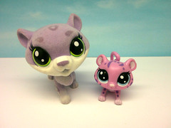 LITTLEST PET SHOP #1-169 1-170 LIZZIE & BABY LOLLY SNOWSPOTS SNOW LEOPARD