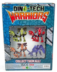 Dino-Tech Warriors Transforming Robot Dinosaur Toy – Red, Brown, Green Variants