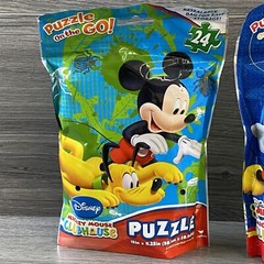 Disney Mickey Mouse 24pc Puzzle On The Go! 15”x11.25” Resealable Bag Brand New