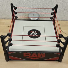 WWE Monday Night Raw Wrestling Ring W/Flex Ropes & Spring-loaded Mat W/ Sounds
