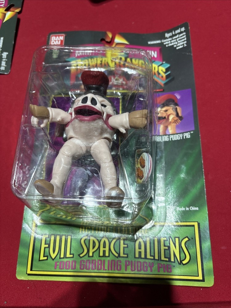 New Mighty Morphin Power Rangers Evil Space Aliens Food Gobbling Pudgy Pig CIB
