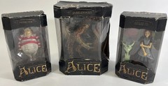 HTF American McGee’s Lot Alice and Cheshire Cat Glow in Dark Ver, J wocky, T Dum