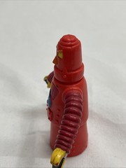 Vintage Unknown Red Hard PVC (Vinyl?) Robot Action Figure Posable Arms Retro