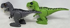 Robo Alive Attacking T-Rex Dinosaur Battery-Powered Robotic Toy LOT OF 2 Green