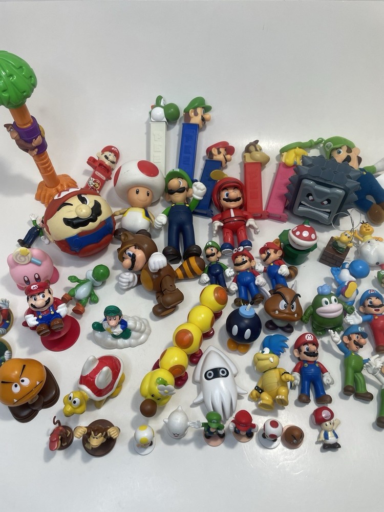 Nintendo Mario Figure Lot Of 51 Random Figures And Other Collectibles