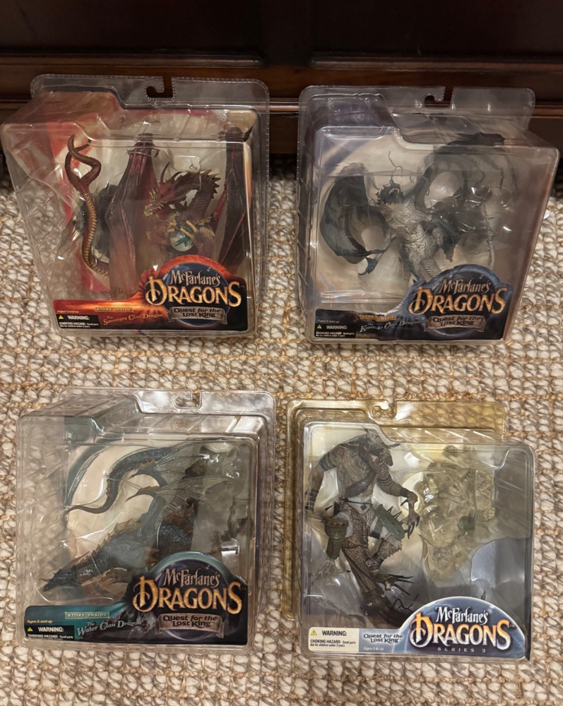 McFarlane Toys 2004 Dragons Assorted Lot 4 Figures Quest for the Lost King