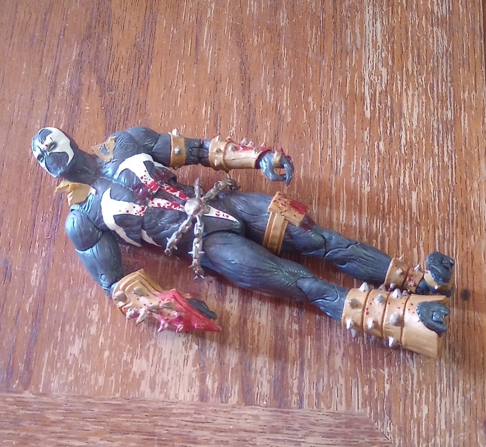 Spawn Black White Gold Red Plastic Action Figure w/ Chains Gold Armor