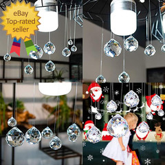 Set of 3 Clear Crystal Ball Includes 20/30/40Mm Faceted Prism Balls Suncatcher