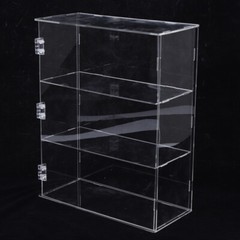 3-Tier Display Case Shelf Dustproof Clear Showcase Holder for Action Figures