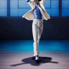 14Cm Michael Jackson White Clothes Moon Walk Action Figures Joint Model Desktop