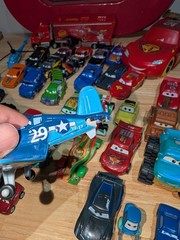 Disney Pixar Cars Die-Cast Model Lot of 34 + 11 Plastic + Carrying Case Mattel