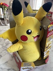 Pokemon Electric Charge Pikachu Plush Toy 30+ Reactions Light Sound & Motion