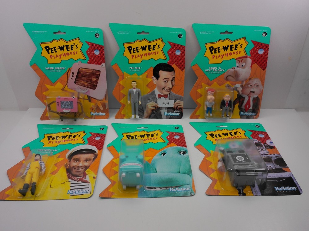 SUPER7 PEE-WEE’S PLAYHOUSE 6 FIGURE COMPLETE SET REACTION NEW MOC CHAIRY CONKY