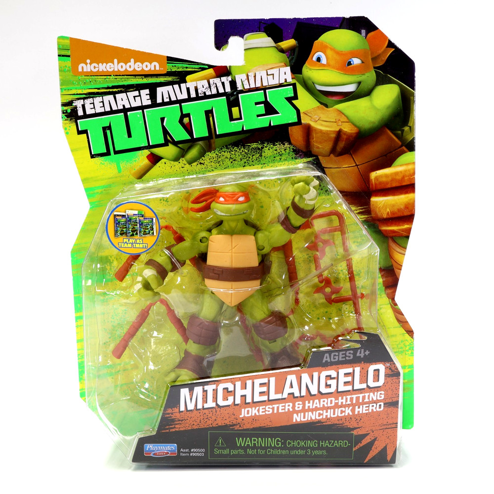 Teenage Mutant Ninja Turtles MICHELANGELO Figure Nickelodeon Playmate White Eyes