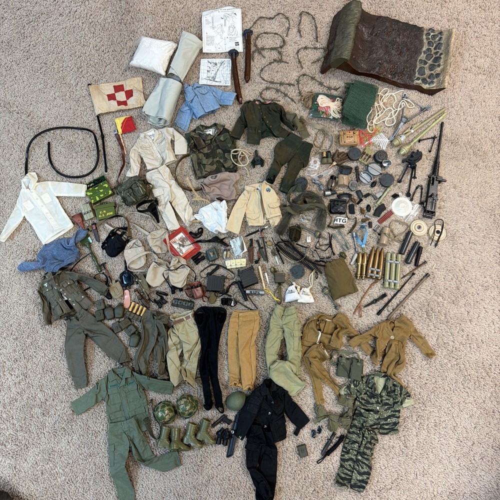 Huge Lot Of Vintage Hasbro 12in G.I. Joe, 21st Century Soldier Accessories