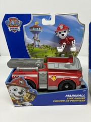 Lot 2 NIB Paw Patrol Vehicle, Action Figure Rubble Bulldozer Marshall Fire Truck
