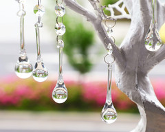 H&D 10pcs 5.3″ Crystal Raindrop with Octagon Beads Chandelier Prisms Pendants La
