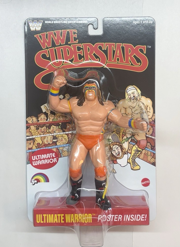 WWE LJN Mattel Superstars Ultimate Warrior 8” Action Figure Black Card