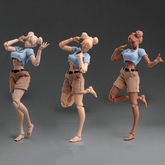 US Romankey 1/12 Scale Female Action Figure Joint Body & Head Soldier Model Toys