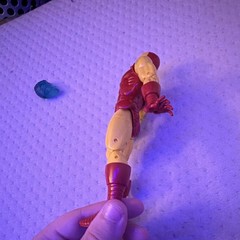 iron man action figure plastic red beige w/ blast