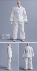 1/12 Chinese Kung Fu Monk Fighting Suit Clothes For 6″ Male Action Figure Body