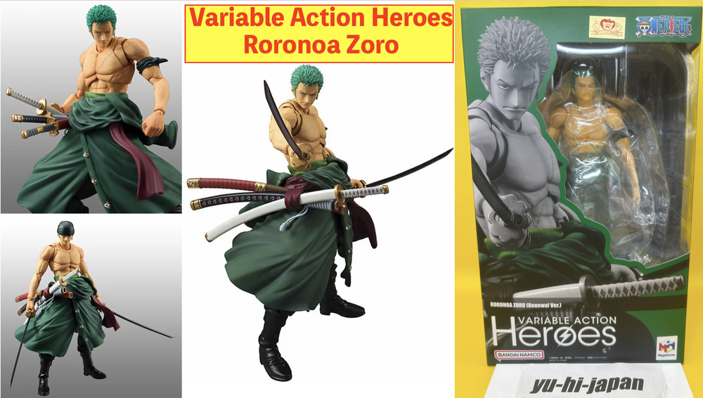 MegaHouse Variable Action Heroes ONE PIECE Roronoa Zoro Action Figure H: 9.8in