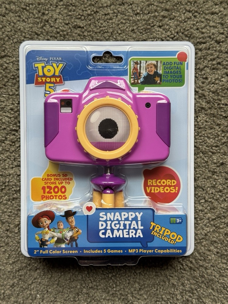 2026 Disney Toy Story 5 SNAPPY Digital Camera Tripod Videos Photos