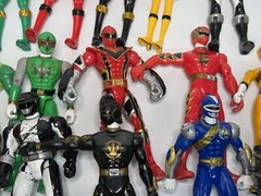 Power Rangers Set Red Green Yellow Blue Action Figure Articulate Lot
