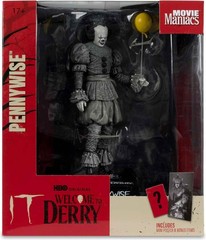 Movie Maniacs IT Welcome to Derry 6″ Static Figure – Pennywise Black and White