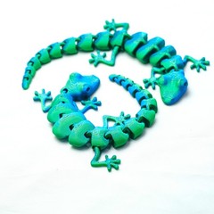 2pcs 3D Printed Gecko Model,Articulated Animals Figure,Fidget Toys Home Decor