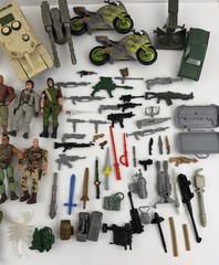 Large Lot LANARD The Corps 18 Action Figures Accessories Motorcycle Tank Boats