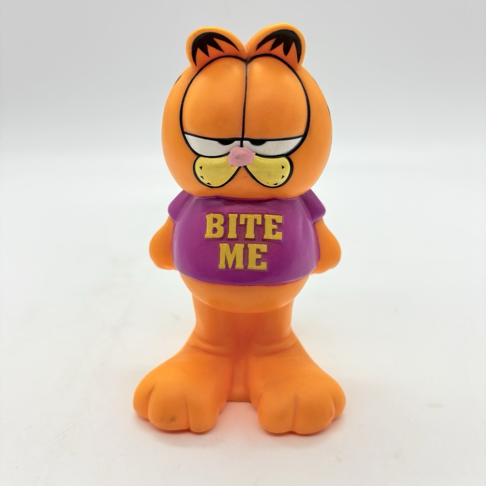 Garfield “Bite Me” 5″ PVC Vinyl Dog Toy Figure Odie’s Stuff 1980’s Vintage Paws